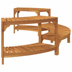 Rivestimento per Vasca Idromassaggio Mezza Rotonda in Legno di Acacia Marrone 252 cm