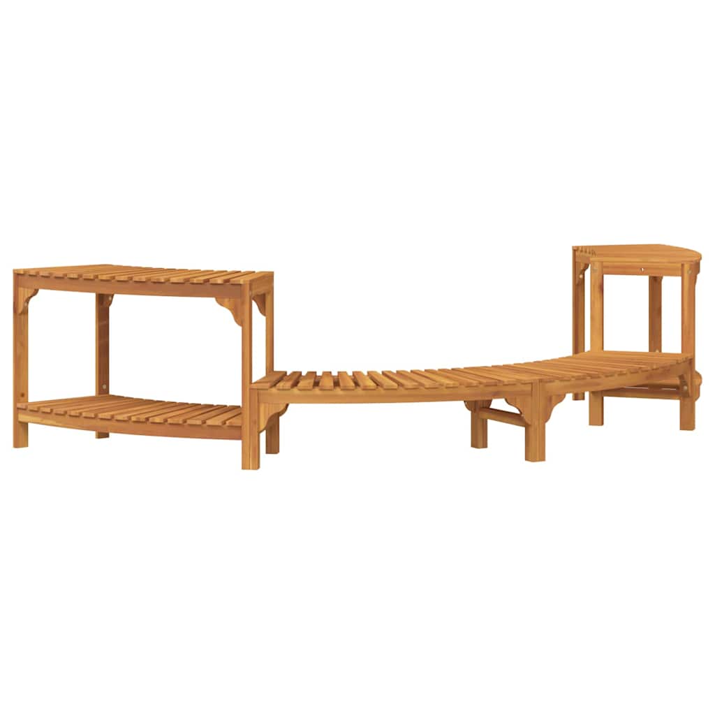 Rivestimento per Vasca Idromassaggio Mezza Rotonda Legno Acacia Marrone