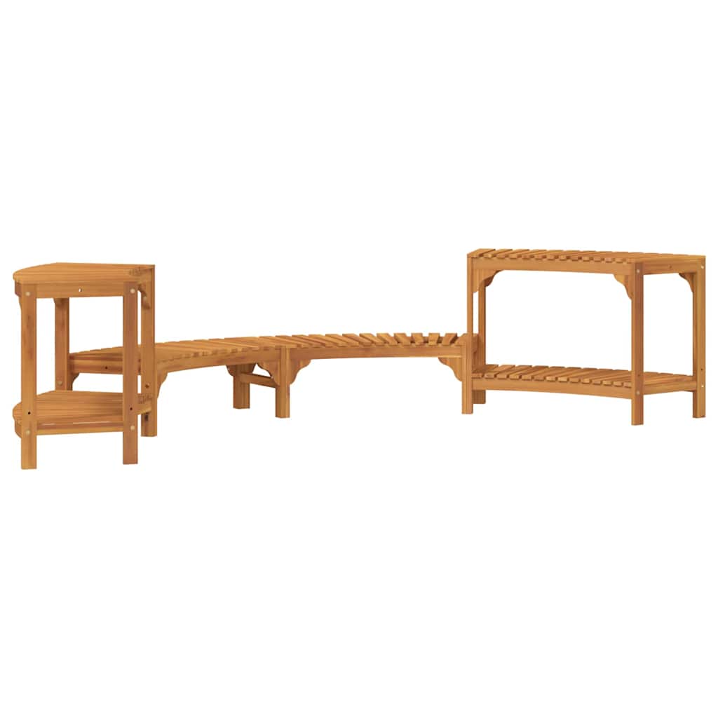 Rivestimento per Vasca Idromassaggio Mezza Rotonda Legno Acacia Marrone