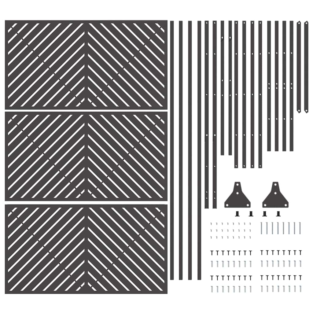 Schermo Privacy Nero 100 x 50 x 180 cm Acciaio