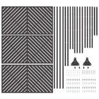 Schermo Privacy Nero 100 x 50 x 180 cm Acciaio