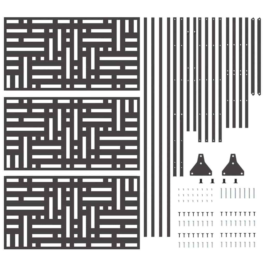 Schermo Privacy Nero 100 x 50 x 180 cm Acciaio