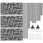 Schermo Privacy Nero 100 x 50 x 180 cm Acciaio
