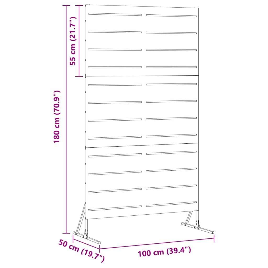 Schermo Privacy Bianco Acciaio 100 x 50 x 180 cm