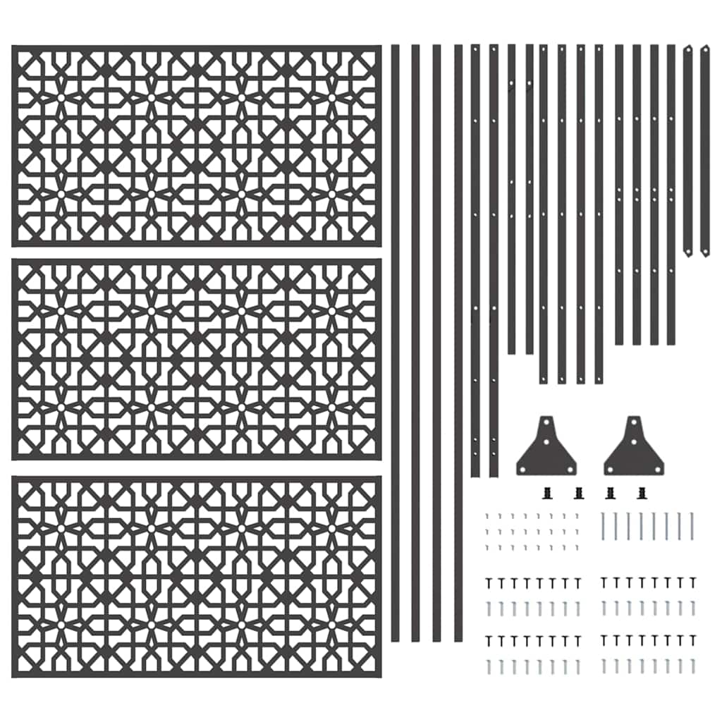 Schermo Privacy Nero Acciaio 100 x 50 x 180 cm