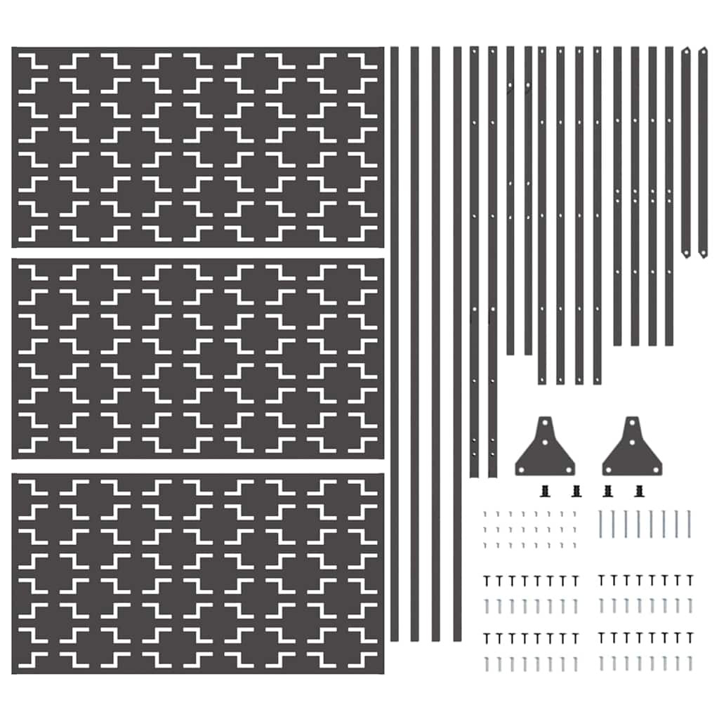 Schermo Privacy Nero 100 x 50 x 180 cm Acciaio