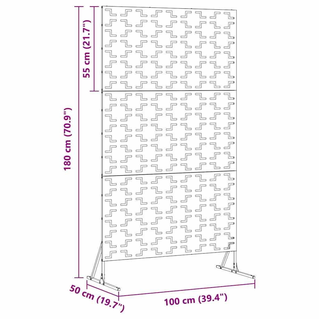 Schermo Privacy Antracite 100 x 50 x 180 cm Acciaio