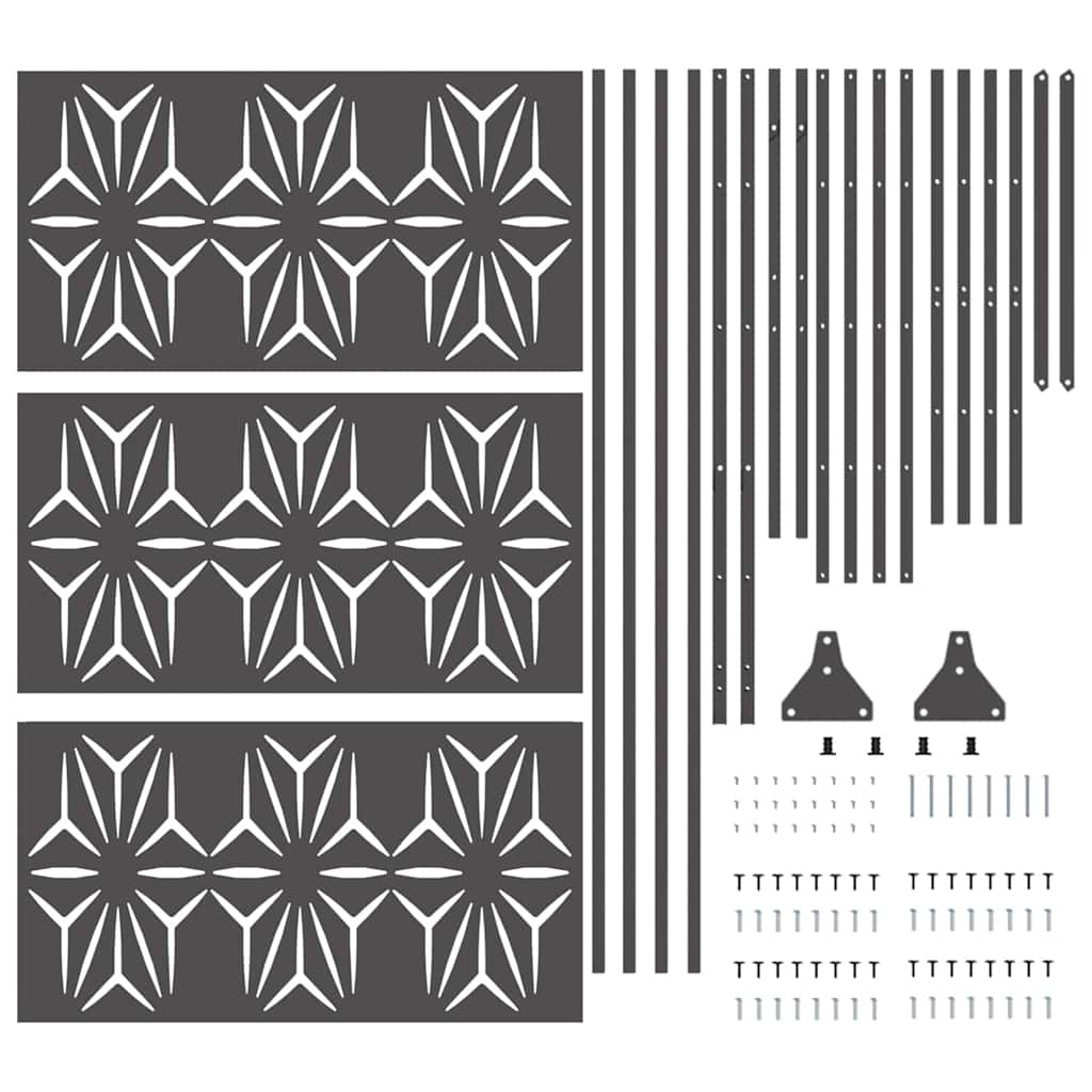 Schermo Privacy Nero 100 x 50 x 180 cm Acciaio