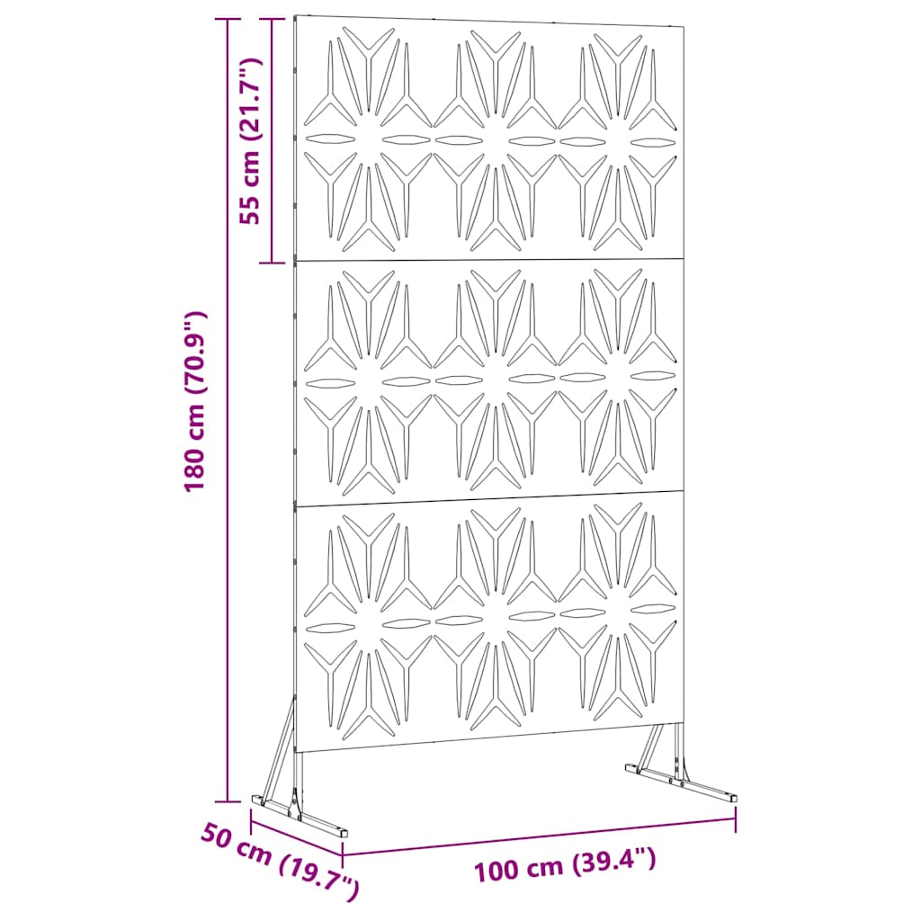 Schermo Privacy Bianco 100 x 50 x 180 cm Acciaio