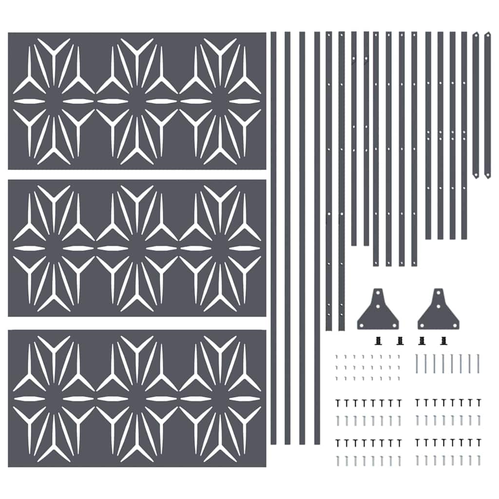Schermo Privacy Antracite 100 x 50 x 180 cm in Acciaio