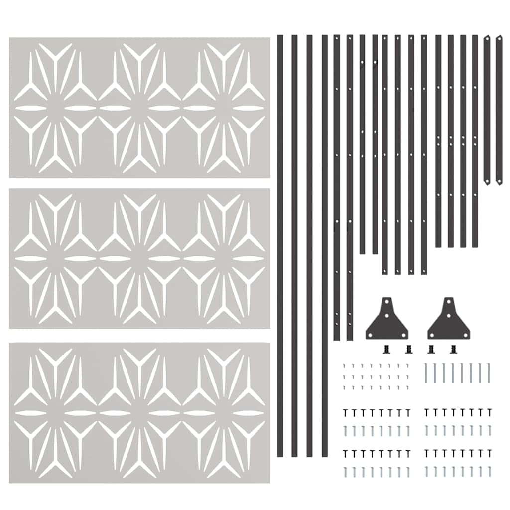 Schermo Privacy in Acciaio Grigio 100 x 50 x 180 cm