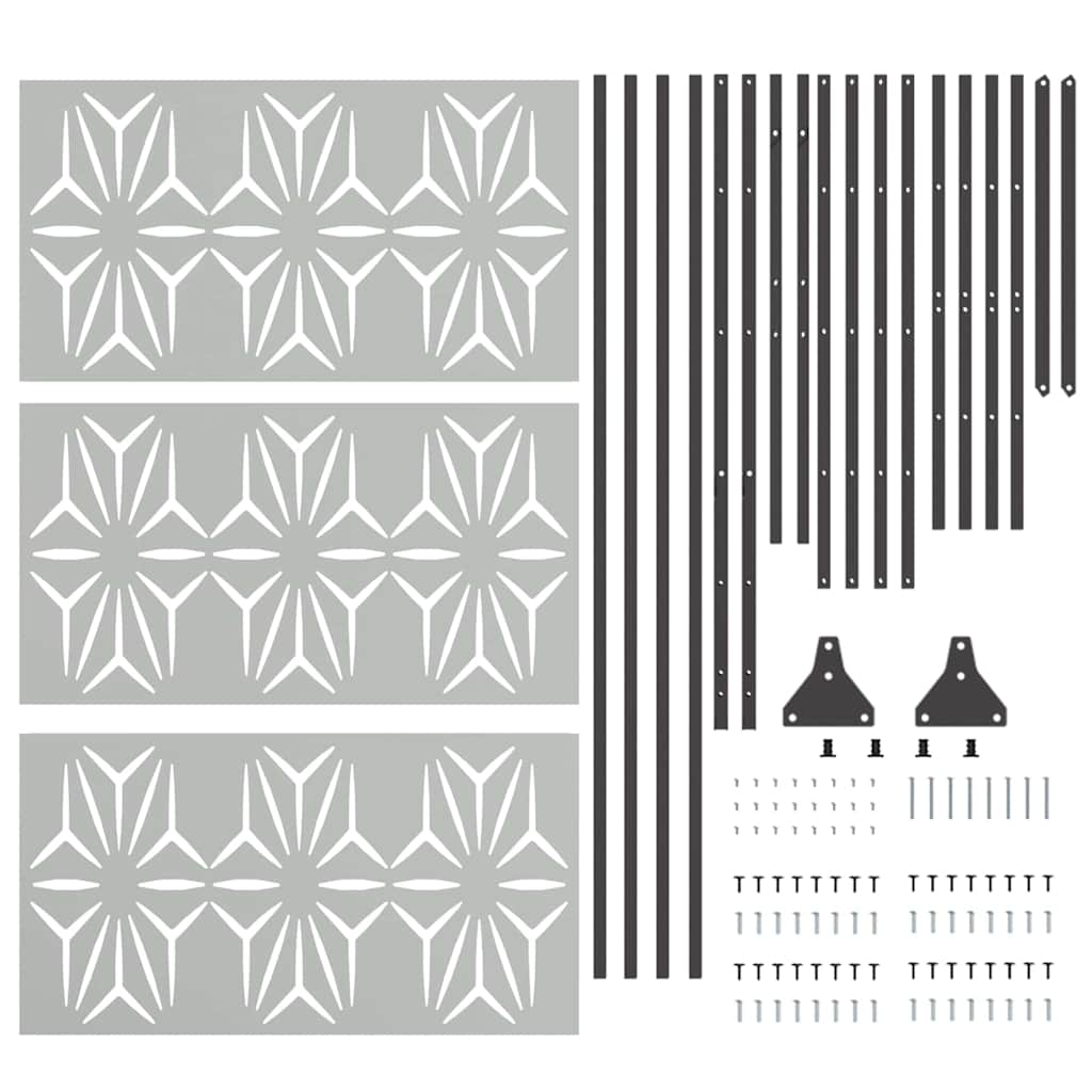 Schermo Privacy Grigio 100 x 50 x 180 cm Acciaio