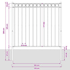 Elemento Recinzione ASSEN Grigio 170 x 200 cm Acciaio