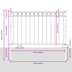 Elemento Recinzione ASSEN Bianco 170 x 130 cm Acciaio