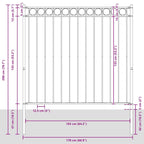Elemento Recinzione ASSEN Bianco 170 x 200 cm Acciaio
