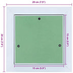 Pannello di Accesso Verde e Argento 20 x 20 cm in Alluminio e Cartongesso