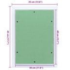 Pannello di Accesso Verde e Argento 35 x 45 cm