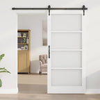 Porta Interna ORKDAL Bianco 93 x 202 cm Legno Pino Massello e Vetro