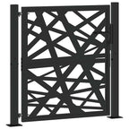 Cancello da giardino nero 100x100 cm in acciaio corten design laser