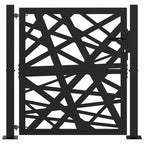 Cancello da giardino nero 100x100 cm in acciaio corten design laser