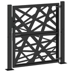 Cancello da giardino nero 100x100 cm in acciaio corten design laser