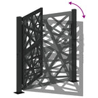Cancello da giardino nero 100x100 cm in acciaio corten design laser