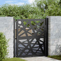 Cancello da giardino nero 100x100 cm in acciaio corten design laser