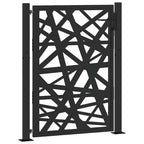Cancello da giardino nero 100x125 cm in acciaio design tagliato al laser