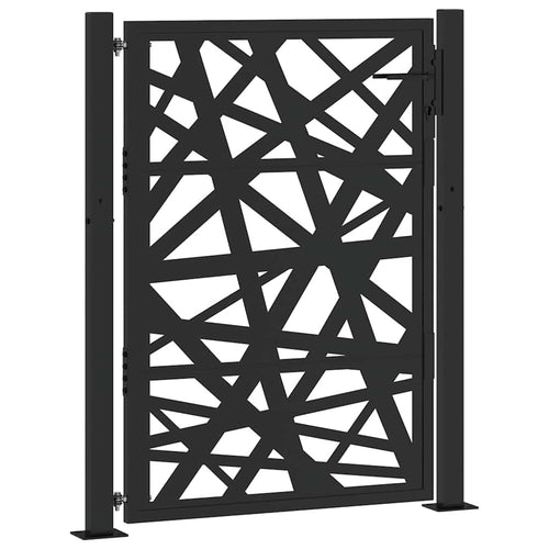 Cancello da giardino nero 100x125 cm in acciaio design tagliato al laser