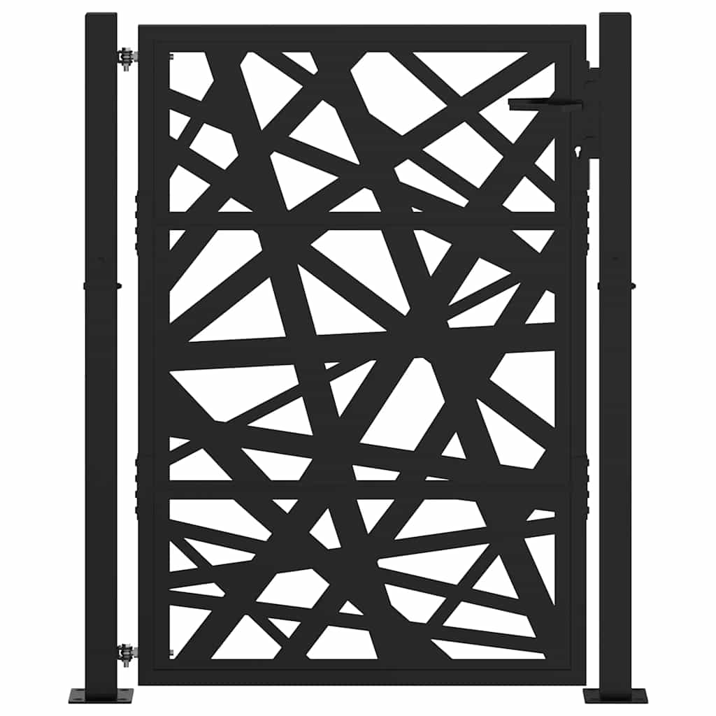 Cancello da giardino nero 100x125 cm in acciaio design tagliato al laser