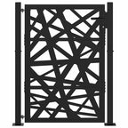 Cancello da giardino nero 100x125 cm in acciaio design tagliato al laser