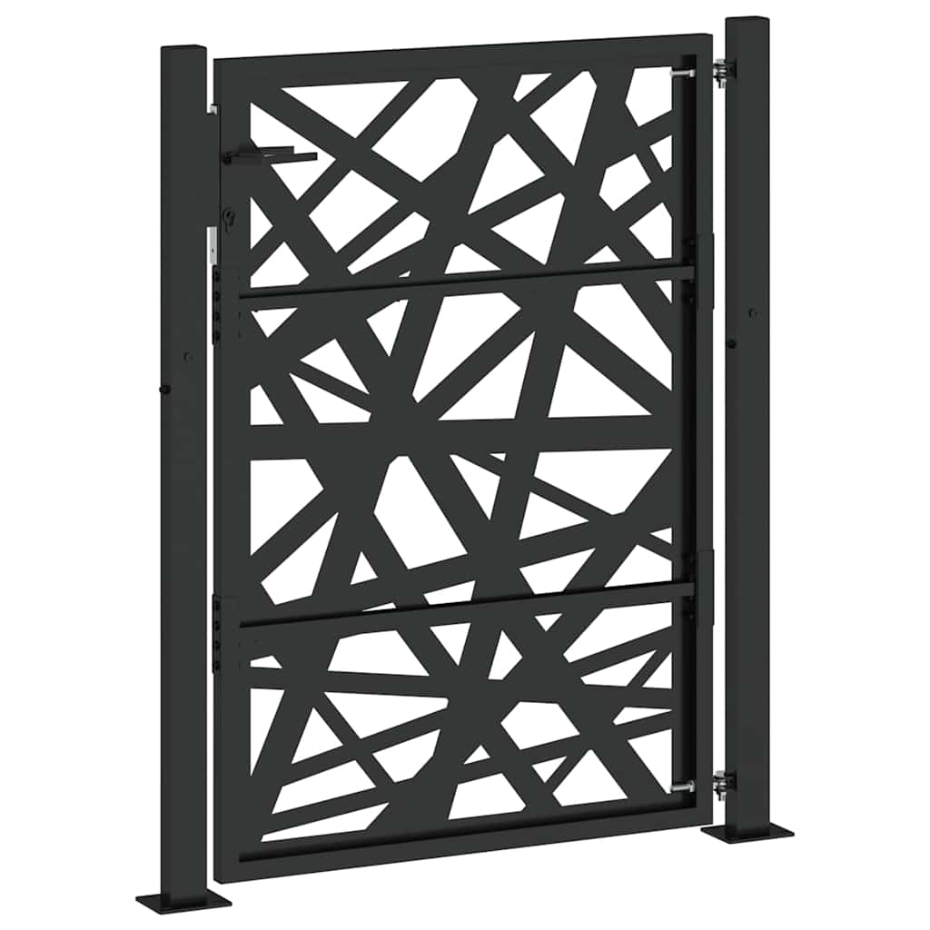 Cancello da giardino nero 100x125 cm in acciaio design tagliato al laser