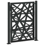 Cancello da giardino nero 100x125 cm in acciaio design tagliato al laser