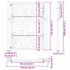 Cancello da giardino nero 100x125 cm in acciaio design tagliato al laser