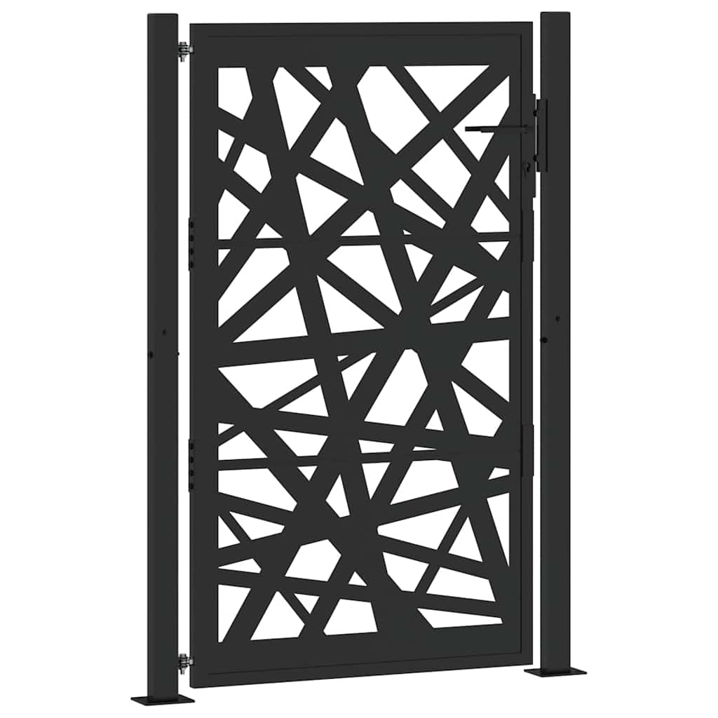 Cancello da giardino nero 100x150 cm in acciaio design taglio laser