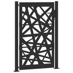 Cancello da giardino nero 100x150 cm in acciaio design taglio laser