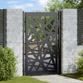 Cancello da giardino nero 100x150 cm in acciaio design taglio laser