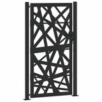 Cancello da giardino nero 100x175 cm in acciaio design tagliato al laser