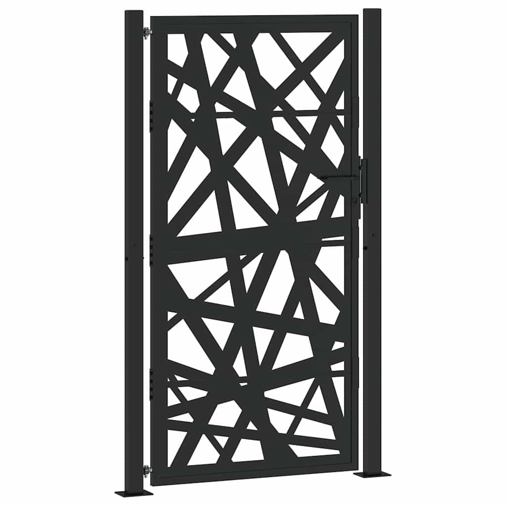 Cancello da giardino nero 100x175 cm in acciaio design tagliato al laser