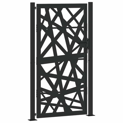Cancello da giardino nero 100x175 cm in acciaio design tagliato al laser