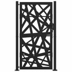 Cancello da giardino nero 100x175 cm in acciaio design tagliato al laser
