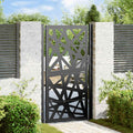 Cancello da giardino nero 100x175 cm in acciaio design tagliato al laser