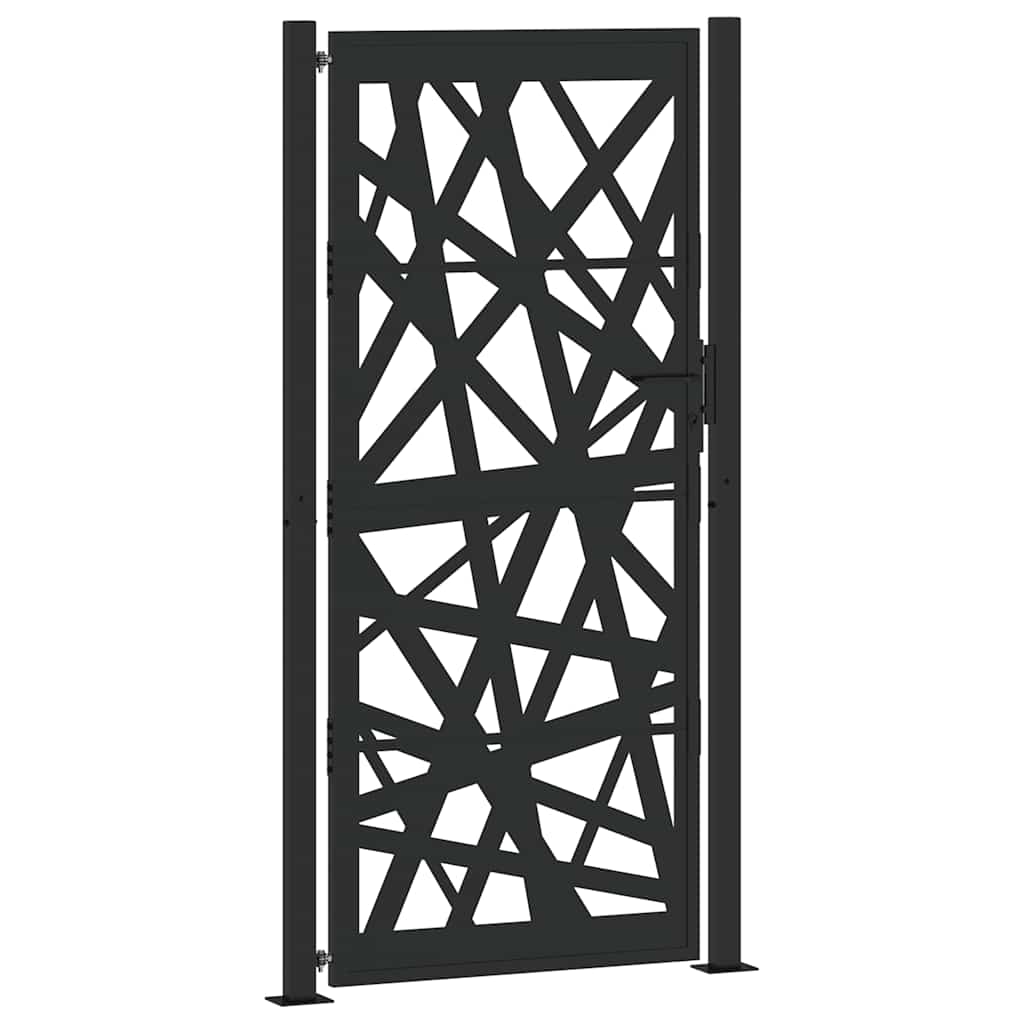 Cancello da giardino nero 100x200 cm in acciaio design tagliato al laser
