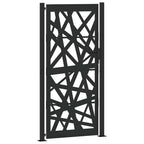 Cancello da giardino nero 100x200 cm in acciaio design tagliato al laser