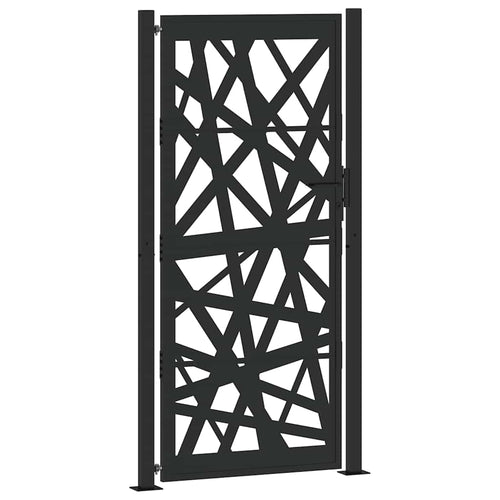Cancello da giardino nero 100x200 cm in acciaio design tagliato al laser