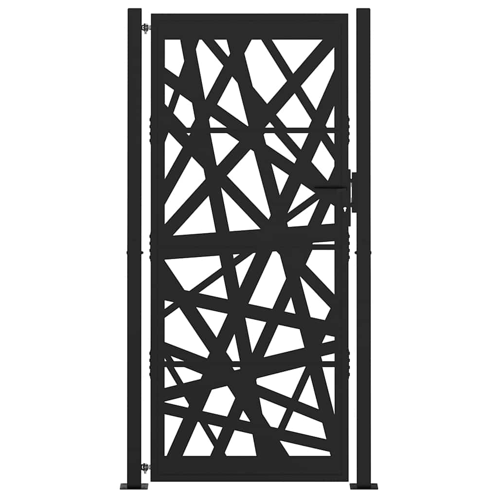 Cancello da giardino nero 100x200 cm in acciaio design tagliato al laser