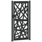 Cancello da giardino nero 100x200 cm in acciaio design tagliato al laser