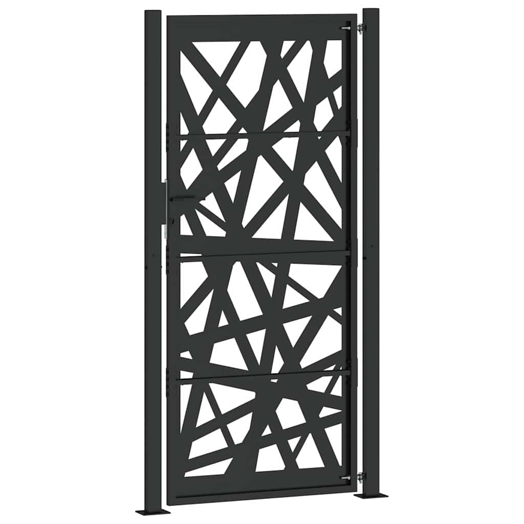 Cancello da giardino nero 100x200 cm in acciaio design tagliato al laser
