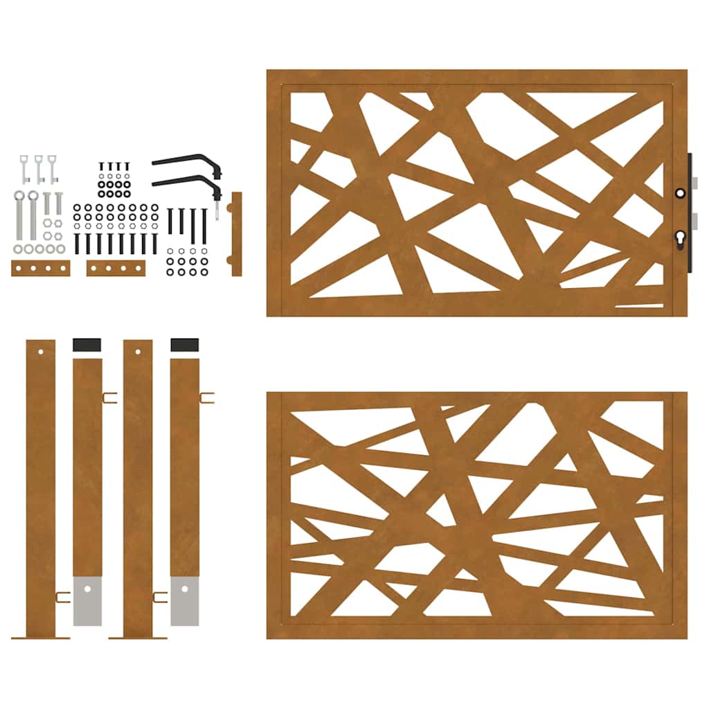Cancello da giardino 100x100 cm acciaio corten