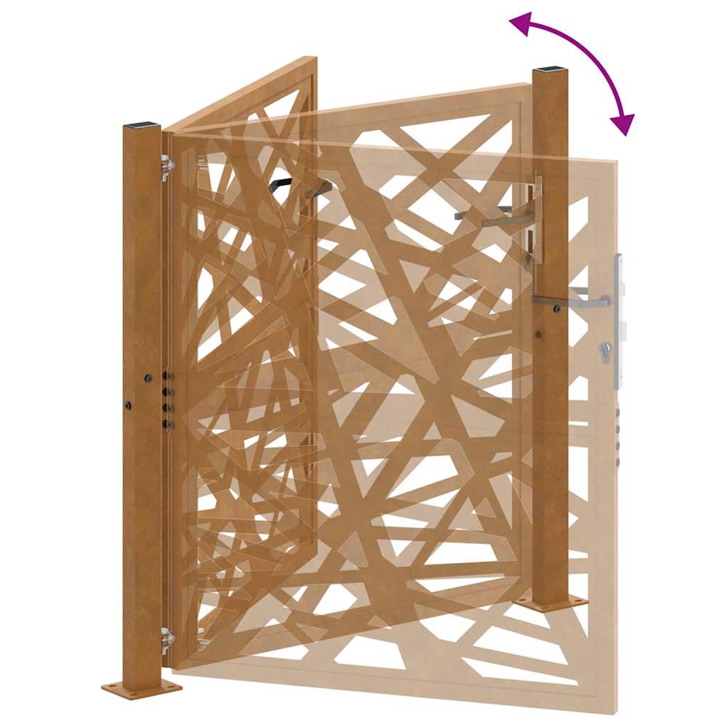 Cancello da giardino 100x100 cm acciaio corten